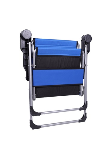 Alin Metal 4''lü Lüks Bardaklı Kamp Sandalyesi Ve Masa Set Mavi Mavi