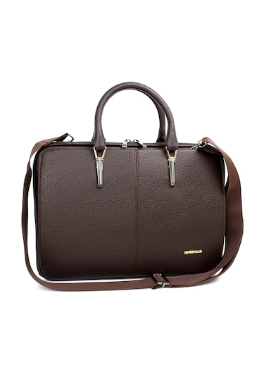 Kadın Kahverengi İpad Notebook 13 & 14 İnç Laptop Ve Evrak Çantas Kahverengi