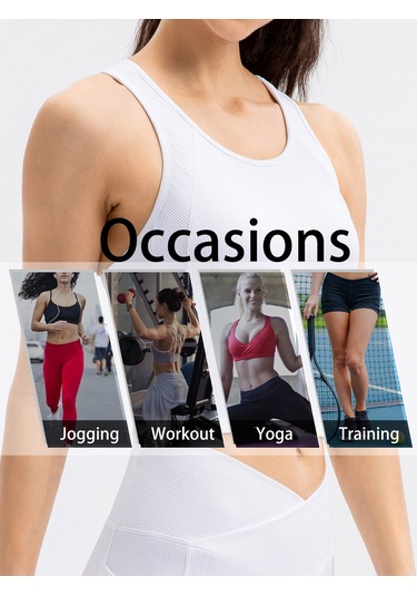 Geeroyoo Yoga Ve Koşu İçin Kadın Spor Yeleği, Göğüs Pedli, Kolsuz, Dar Kesim, Bulut Mavisi, 10/xl Açık Mavi