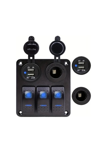 Motion003 3 Adet Usb Sarjli Sigara Cakmagi 12v 24v Kirmizi Kaya Paneli Gece Aydinlatmali Araba Karavan Kamyonlar Icin