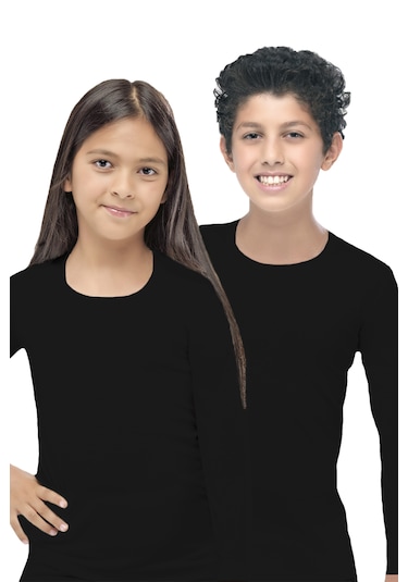 Malabadi 362 Unisex Çocuk Termal Uzun Kollu İçlik Fanila Siyah