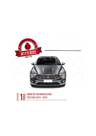 intakrom Fiat Egea Krom Üst Ön Panjur Çıtası 2015 - 2019 - Hb - Sd N11.4500