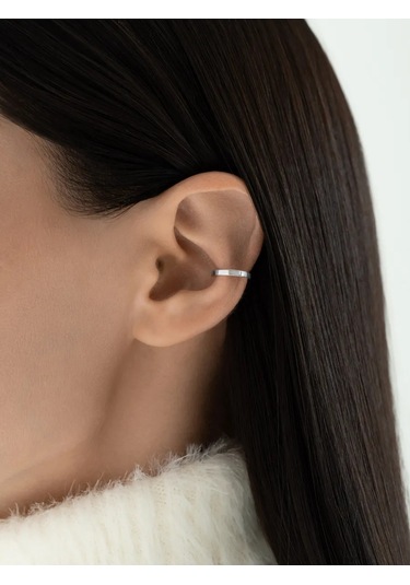 Sılverme Deliksiz Küpe 925 Ayna Gümüş Tek Monolitik Küpe 310082063 Gümüş