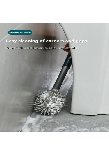 Yunboo Beyaz Silikon Tuvalet Fırçası - Esnek Tpr Temizleme Aracı, Ergonomik Tasarım, Sabit Tutucu Ve Yapıştırıcı Şerit İçerir Beyaz