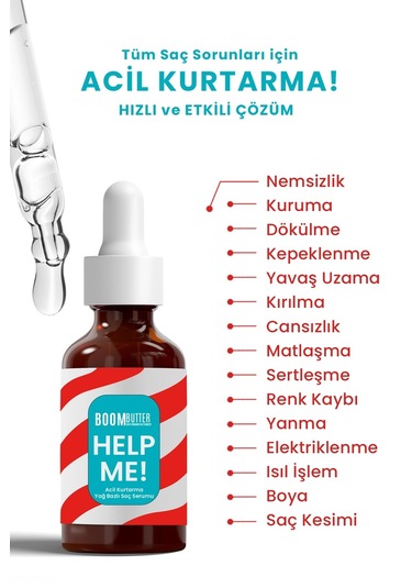 Boom Butter Help Me Acil Kurtarma Yağ Bazlı Saç Serumu 50 ML