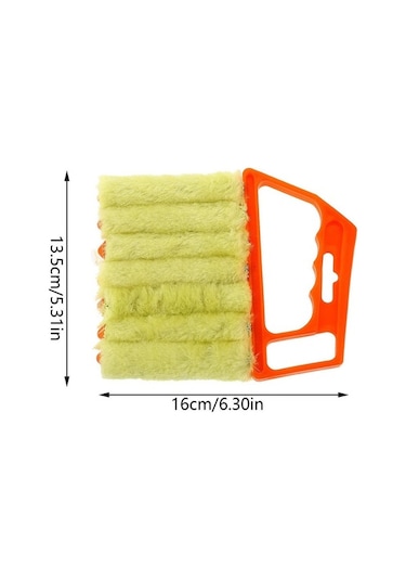 Tongxida 7 Parmaklı Pencere Temizleme Fırça - Pp Kollu Derin Temizleyici 2 Adet, Turuncu Ve Sarı