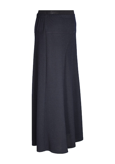 Hesna Kadın Seher Kışlık Büyük Beden Taşlı Astarsız Latikli Lacivert Etek Lacivert