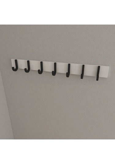 Hepsi3boyutlu Modern Duvar & Kapı Baston Askılık - 7 Adet Siyah J Askılık - Model No : 6 Siyah