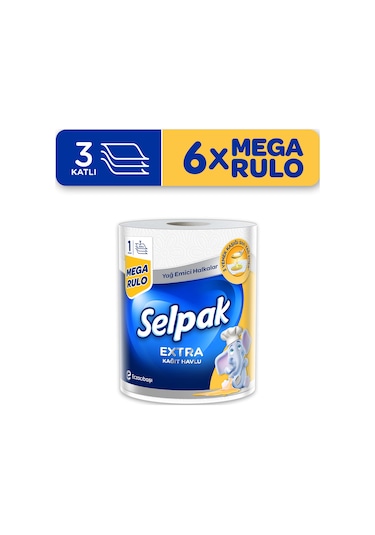 Selpak® 1 3 Yağ Emici Mega Rulo Havlu 6'lı