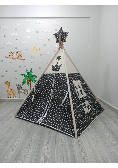 Kızılderili Oyun Çadırı Yıldız Rüyası Siyah