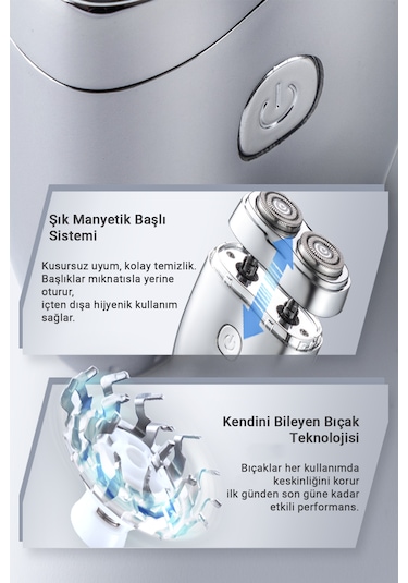 Veryfit Şarj Edilebilir Tam Vücut Yıkanabilir Çift Kafalı Mini Ta