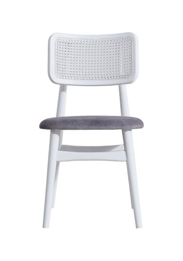 Helios Hazeranlı Ahşap Bohem Sandalye Beyaz - Gri