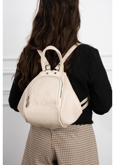 Monca Çok Fonksiyonlu Krem Sırt, El Ve Omuz Çantası-75