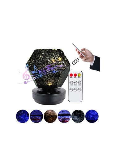 Yifomall 7 Renkli Yıldız Projektörü İle Bluetooth Hoparlör, Uzaktan Kumandalı Şarjlı Gölgeleme Lambası, Romantik Atmosfer Oluşturucu