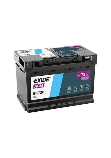 Exide Ek720 12v 72ah 760a Start Stop Agm Akü Üretim Tarihi:2025