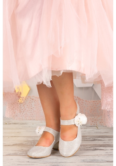 Kiko 751 Çupra Günlük Kız Çocuk 4 Cm Topuk Babet Ayakkabı Altın