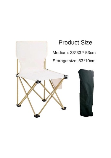 Bloomnest Krem Beyaz Katlanır Kamp Sandalyesi A1146 Altın-siyah - Taşınabilir, Rahat, Çok İşlevli Altın - Siyah