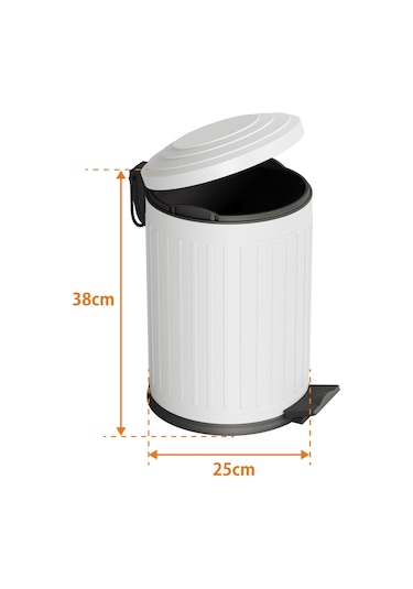 Aqua Bagno Midas Çöp Kovası -pedallı 12 Lt. , Beyaz