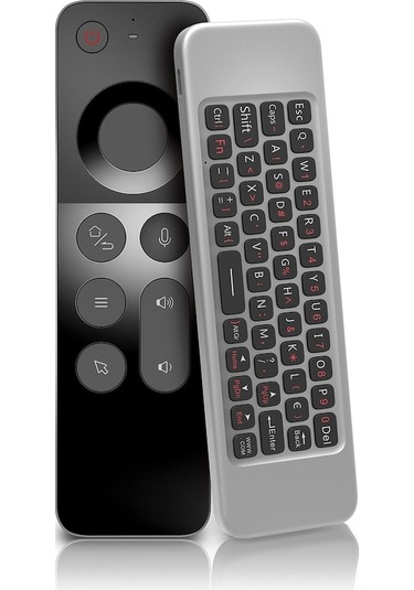 Siyah 2.4g Kablosuz Gyroskoplu Sesli Kumanda Klavye, Entegre Kamera Öğrenme, Android Tv Kutusu Ve Akıllı Tv İçin Uyumlu
