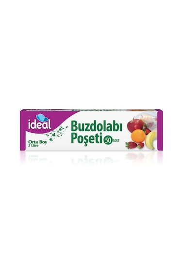 İdeal Buzdolabı Poşeti Orta Boy 2 x 50'li 24 x 33 CM