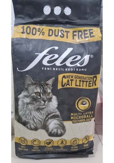 Feles Aktif Karbon Tozsuz Topaklaşan Kedi Kumu 10 L