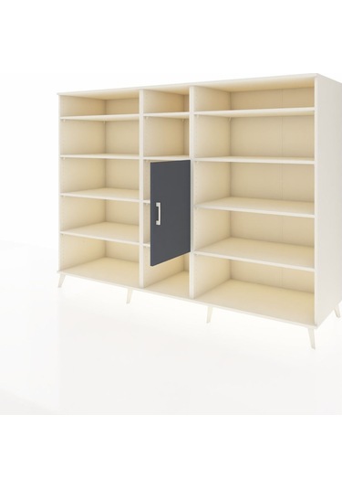 Kronos Dolap 12 Raflı Tek Kapaklı 220x59x163 Aytaşı-antrasit/ayt Aytaşı-antrasit/aytaşı