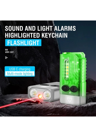 Symbee 1000lm Mini El Feneri, Şarj Edilebilir Uv Kırmızı Mavi Işık, Acil Durum Alarmlı, Ipx4 Su Geçirmez 100 Karakter Beyaz