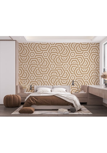 Pastel Renkli Geometrik Desenli Duvar Kağıdı-5786 Çok Renkli