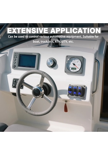 Motion003 O3l B Uc Joystick Anahtarlı Aluminyum Panel Onceden Baglı Anahtarlar Mavi Led Arabalar Tekne Yatlar Rv Kamyonlar Icin Pilsiz