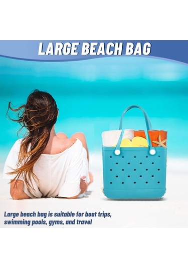 Dancemonkey Su Geçirmez Yıkanabilir Mavi Eva Plaj Çantası - Spor, Seyahat, Alışveriş İçin MAvi