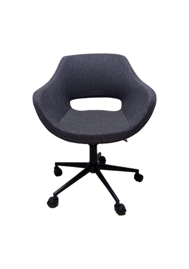 Ofis Koltuğu Çalışma Sandalyesi Kahverengi Renk Keten Kumaş Döküm