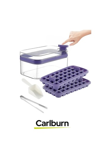 Yeni Nesil Düğmeli Basmalı Çift 32 Yuvalı Buz Küpü Kalıbı Saklama Kutulu Çok Renkli