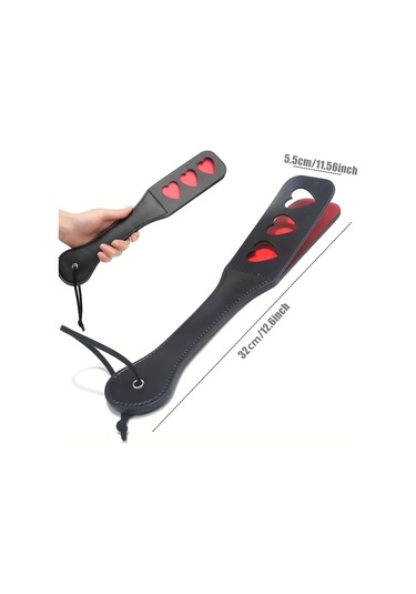 Elmpaly Siyah At Kamçısı - Kalp Desenli Yumuşak Saplı Biniş Ve Yarış Eğitimi İçin Siyah