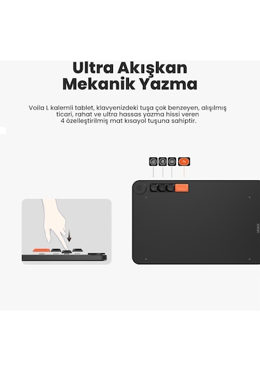 Veikk VO1060 V2 10x6" 16384Levels 5080 LPI Grafik Tablet+Kalem