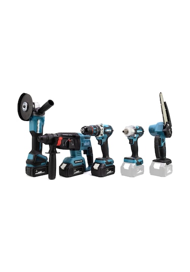 Chelikbei Beşli Set MK350 Budama Testeresi 13MM Çelik Mandren + Somun Sıkma + Şarjlı Spiral + Şarjlı Hilti