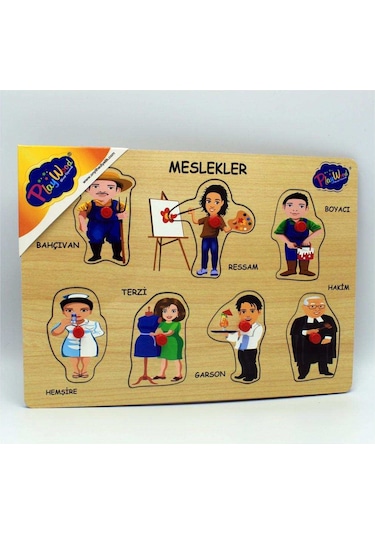 Playwood Ahşap Tutmalı Meslekler Eğitici Oyuncak