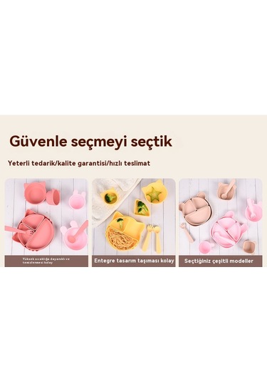 Jianfan Silikon Vakumlu Bebek Mama Tabağı Taşını'dır Kaymaz Yemek Kabı Pembe Diğer
