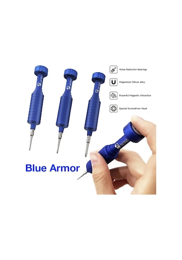 Honeybeeshop Mavi Yüksek Sertlikte İphone Tamiri İçin 4ü 1 Arada Manyetik Hassas Tornavida Takımı