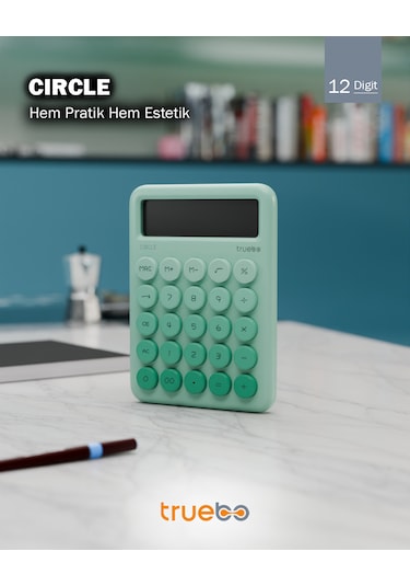 Truebo Circle Yeşil Renkli Hesap Makinesi