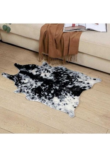 Yingfu Oturma Odası İçin Büyük Boy İnek Baskılı Dana Derisi Suni Deri Kaymaz Antiskid Halı