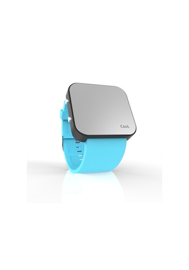 Cool Watch Saat - Siyah Led Kasa - Turkuaz Kayış Unisex Pembe
