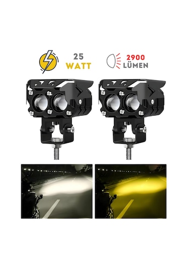 Knmaster Transformers 25w 3 Renkli Motosiklet Led Sis Farı