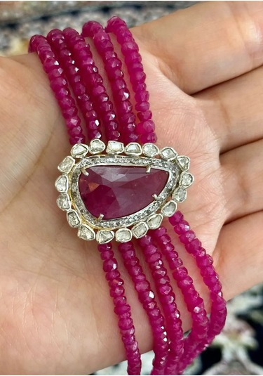 Yakut Elmas Bileklik 056