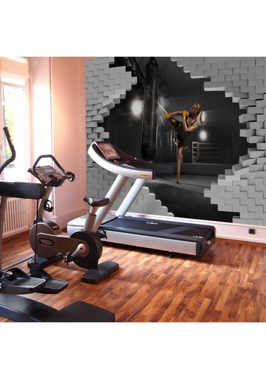 Spor Salonu Boks 3D Duvar Kağıdı