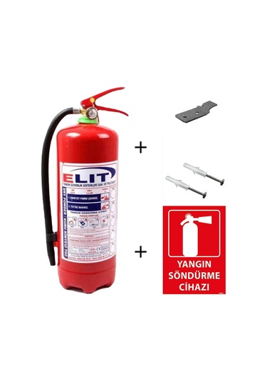 Ruhsata Uygun KKT Yangın Söndürme Tüpü Askı Aparatı 6 KG ve Yangın Söndürücü Levhası
