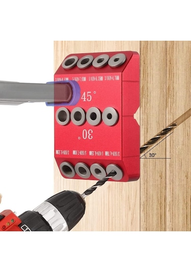Yaleker Alüminyum Alyazı 30/45/90 Derece Açı Delme Konumlandırıcı, Düz-eğik Delik Rehberi Fixtürü, Ahşap İşleri Dıy Aracı