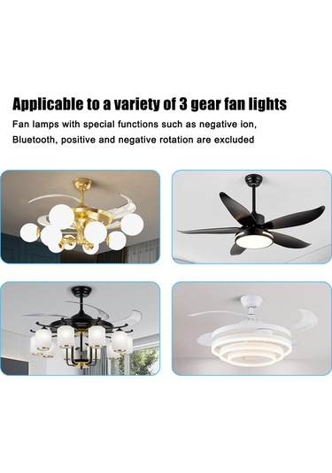 Kangvka 110v Akıllı Kablosuz Kumanda Anahtarı - Fan Ve Lambayı 50m Uzaklıkta Kontrol Et - 3 Seviye Hız Ayarı - 1-8 Saat Zamanlama Fonksiyonu - 200w Güçlü Yük Pil Dahil Değil