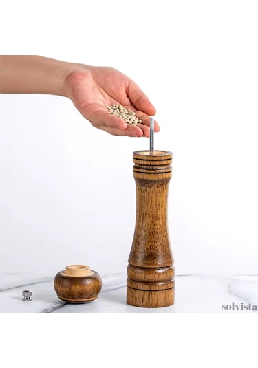 İki Adet Premium Ahşap Tuz Ve Karabiber Öğütücü Seti - Ayarlanabi