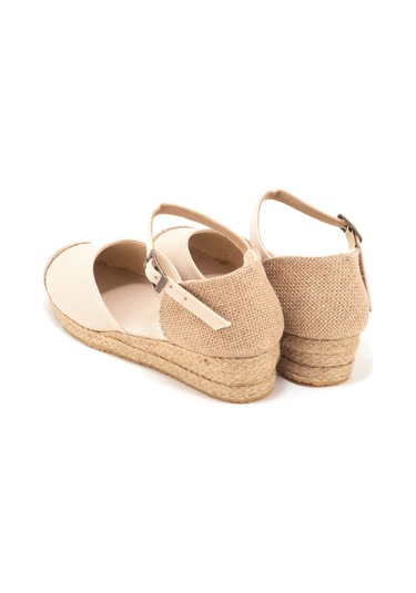Star Tombis Gerçek Elişi Hasır Jüt Bantlı Günlük Kız Çocuk Espadril Handmade Açık Bej