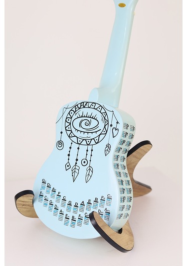 gözyaşı siyah renk ukulele akor cetveli tablosu stickeri etiketi
